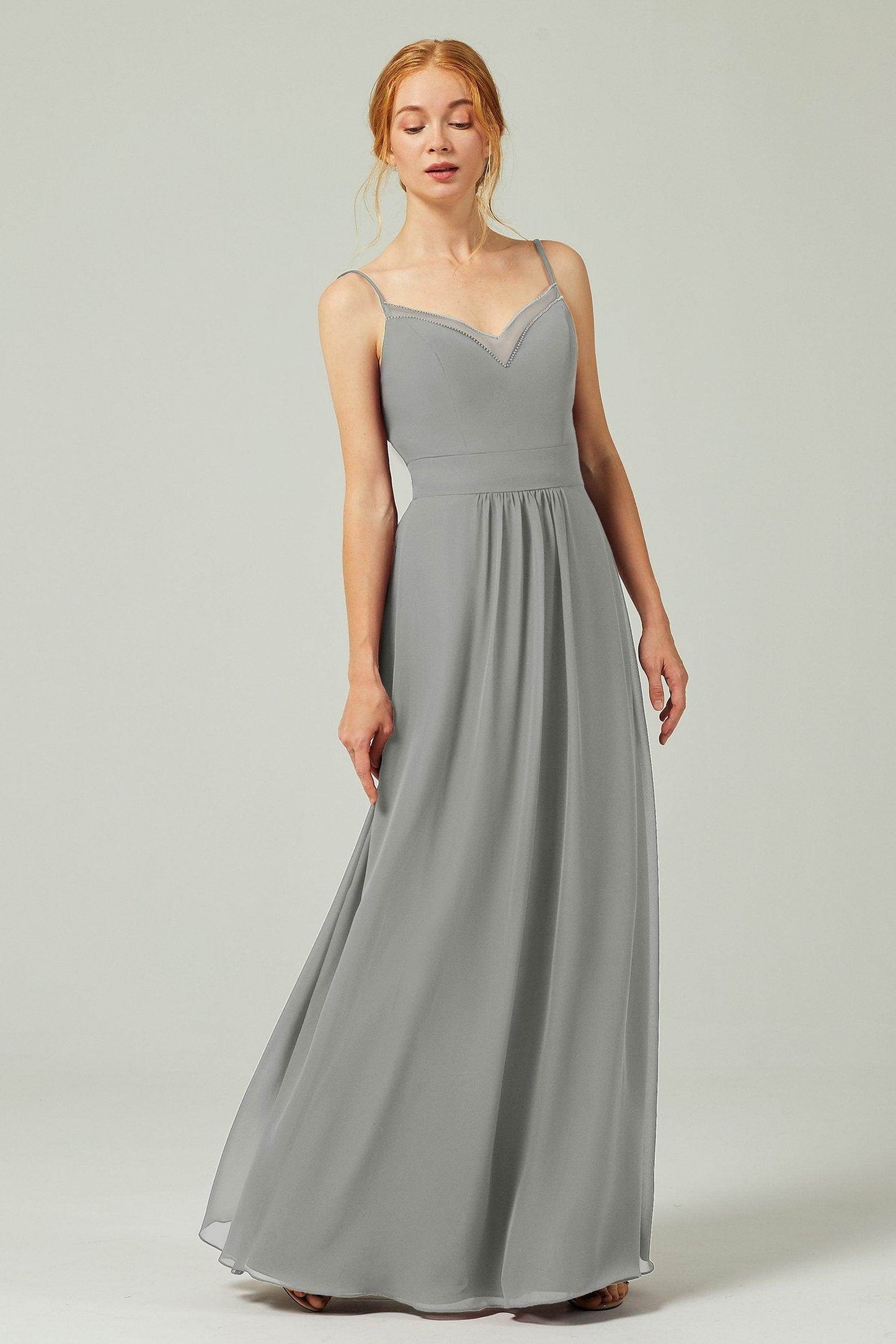 A-Line Floor Length Chiffon Bridesmaid Dress CB0293