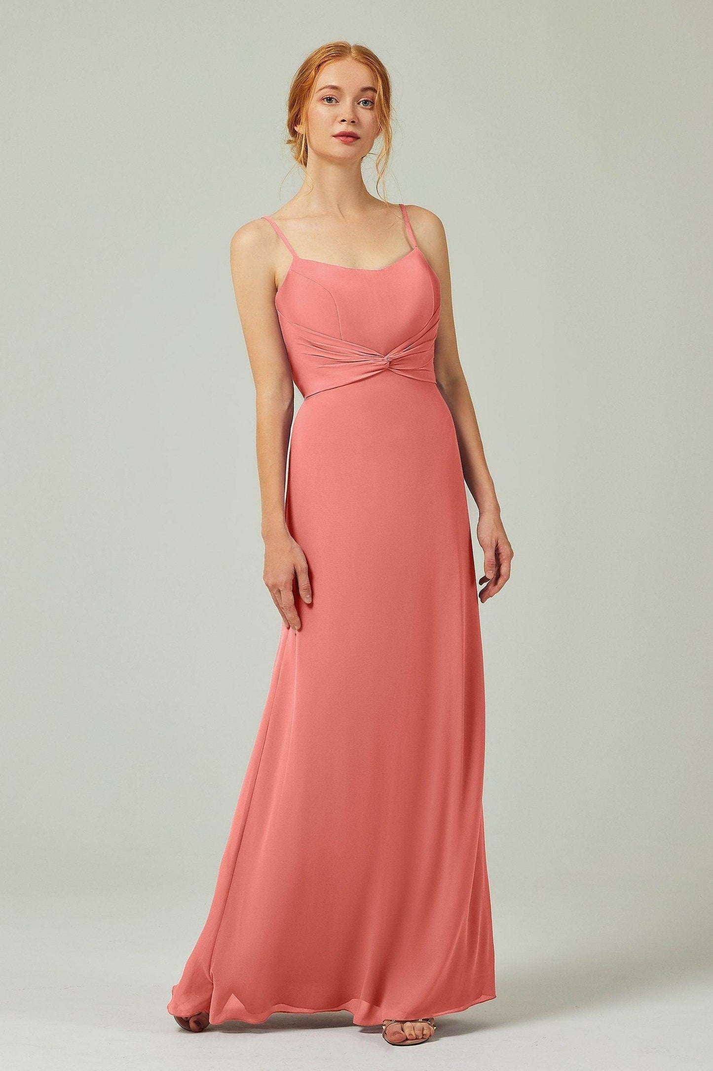 Sheath-Column Floor Length Chiffon Bridesmaid Dress CB0294