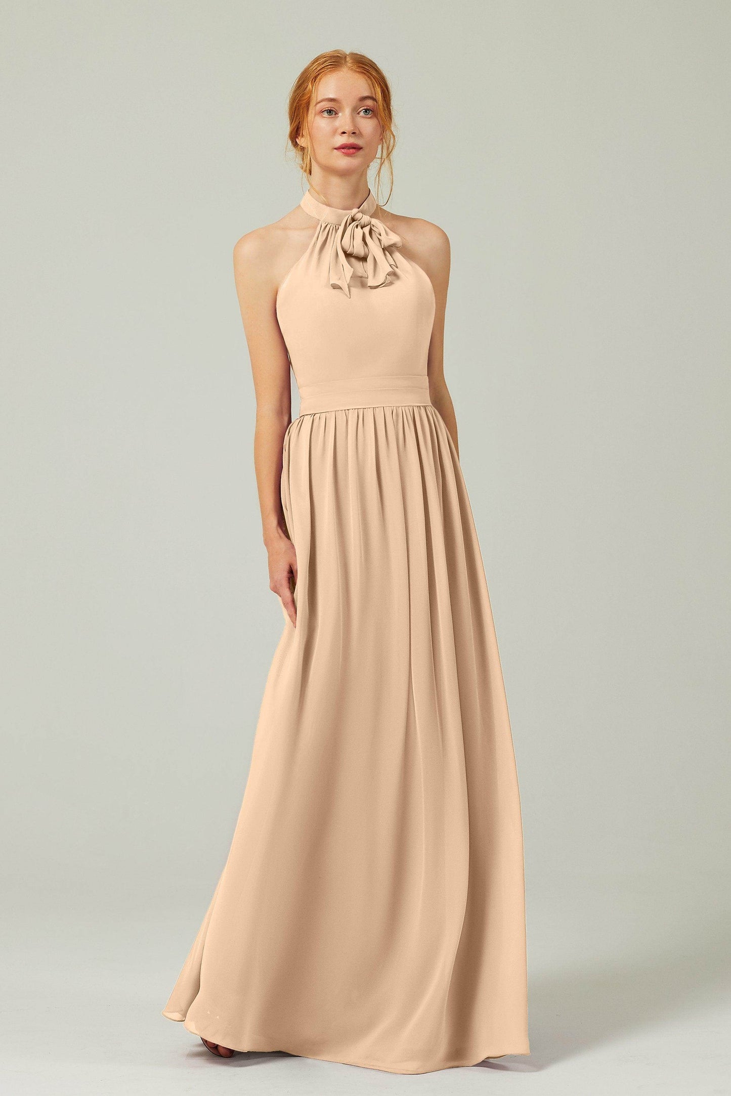 A-Line Floor Length Chiffon Bridesmaid Dress CB0295