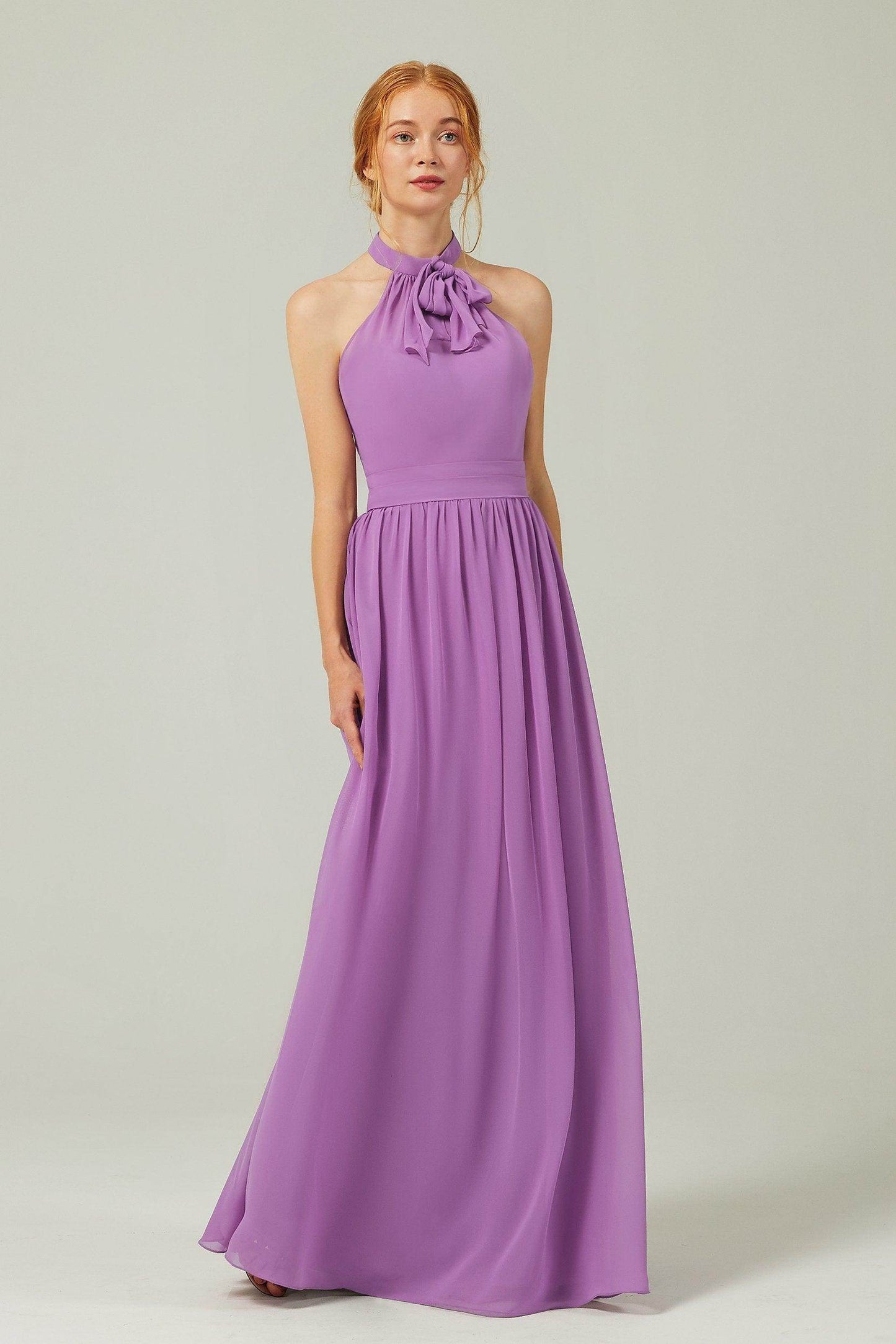 A-Line Floor Length Chiffon Bridesmaid Dress CB0295
