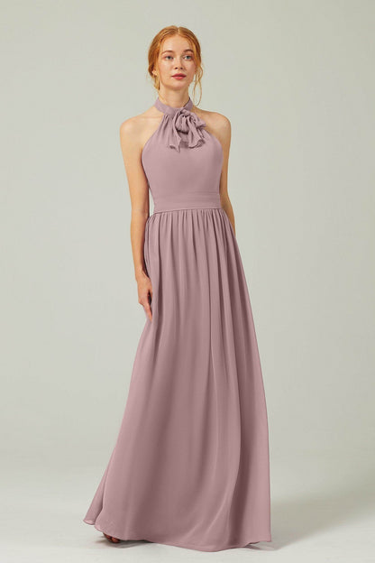 A-Line Floor Length Chiffon Bridesmaid Dress CB0295