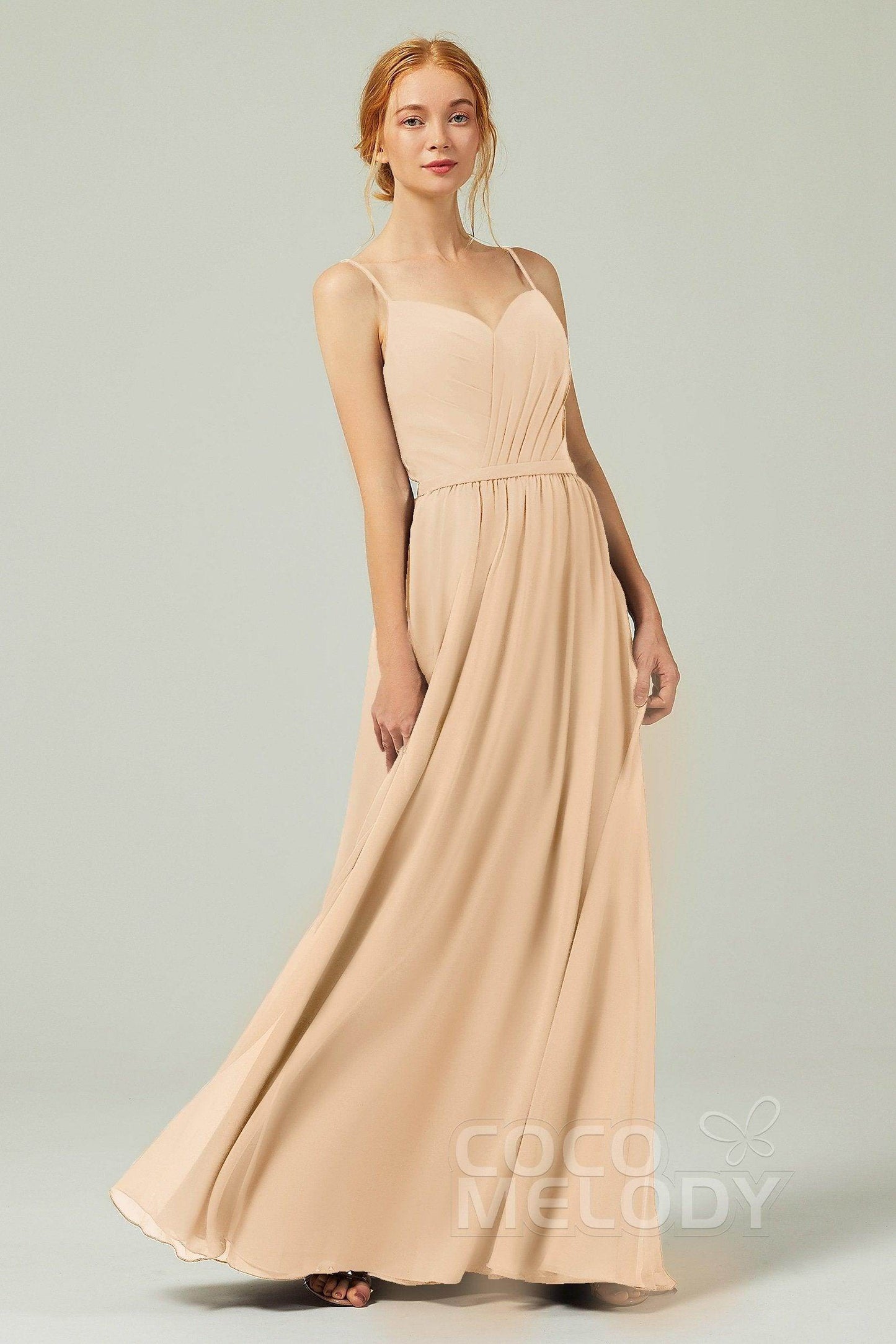 A-Line Floor Length Chiffon Bridesmaid Dress CB0296