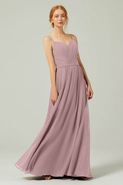 A-Line Floor Length Chiffon Bridesmaid Dress CB0296
