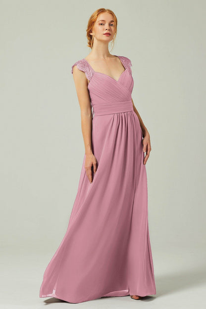 A-Line Floor Length Chiffon Bridesmaid Dress Formal Dresses CB0298
