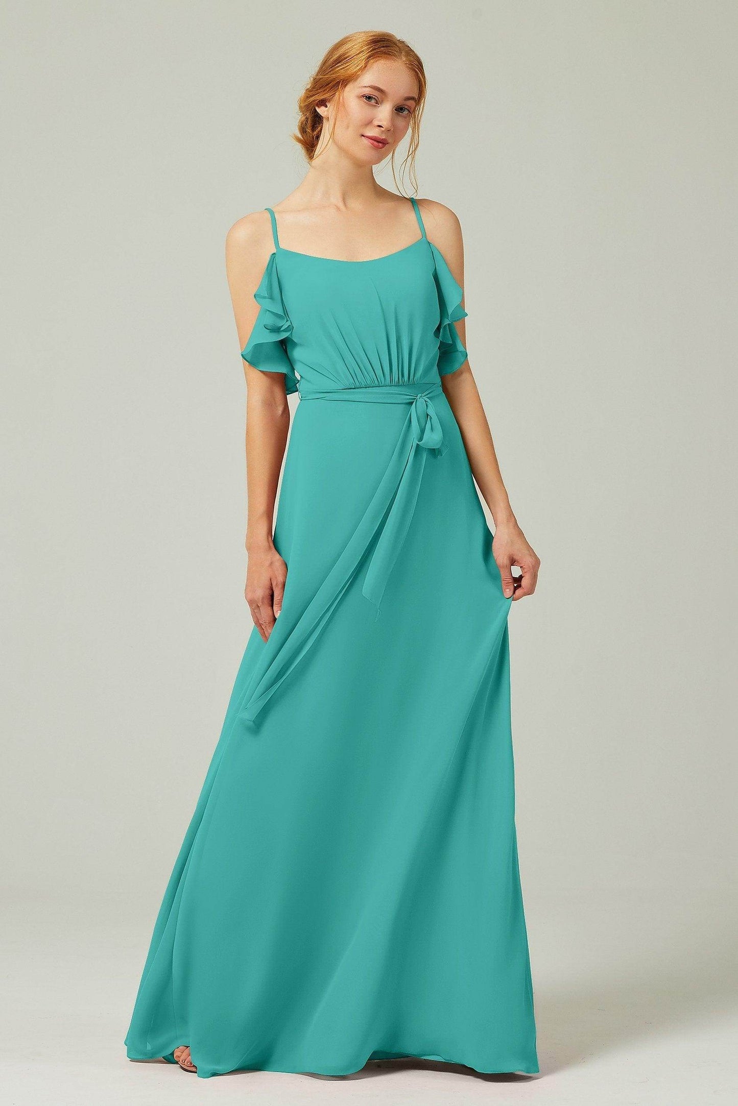 A-Line Floor Length Chiffon Bridesmaid Dress CB0299