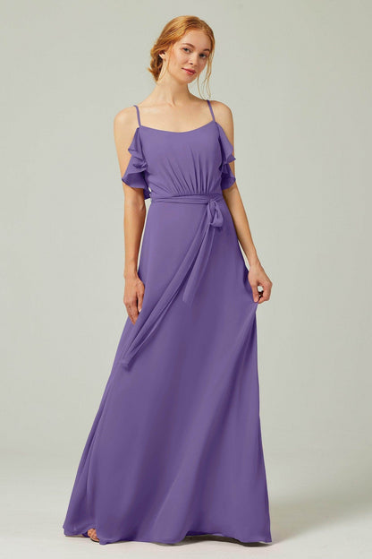 A-Line Floor Length Chiffon Bridesmaid Dress CB0299