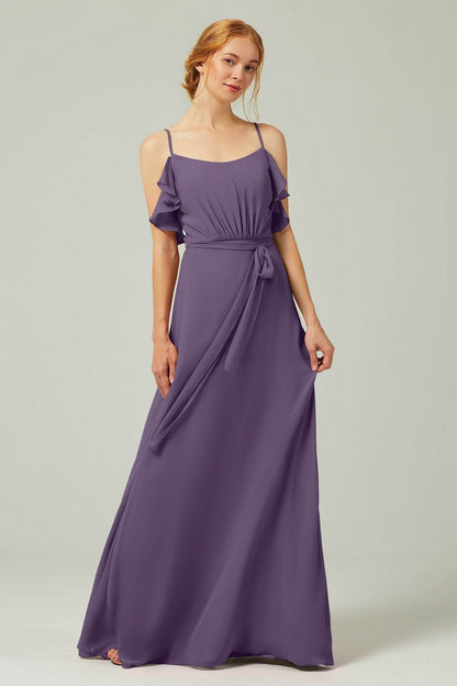 A-Line Floor Length Chiffon Bridesmaid Dress CB0299