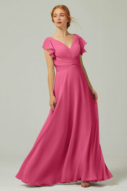 A-Line Floor Length Chiffon Bridesmaid Dress CB0302