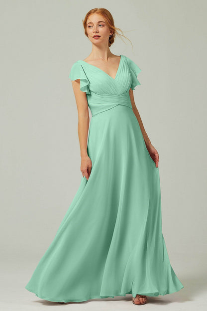 A-Line Floor Length Chiffon Bridesmaid Dress CB0302PS