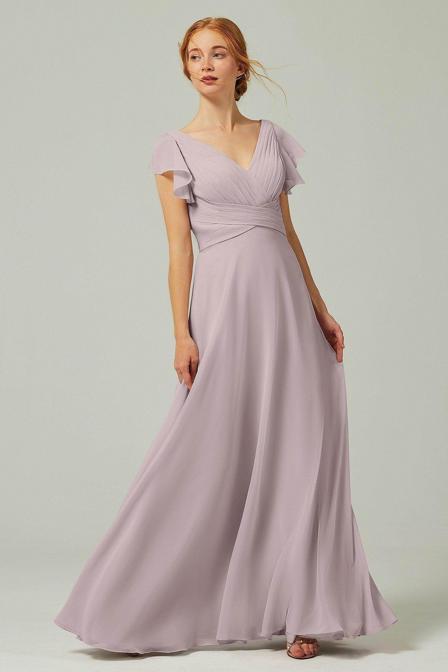 A-Line Floor Length Chiffon Bridesmaid Dress CB0302
