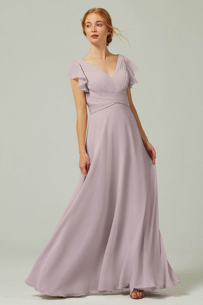 A-Line Floor Length Chiffon Bridesmaid Dress CB0302PS