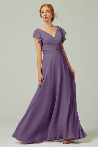 A-Line Floor Length Chiffon Bridesmaid Dress CB0302