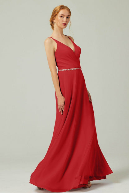 A-Line Floor Length Chiffon Bridesmaid Dress CB0303