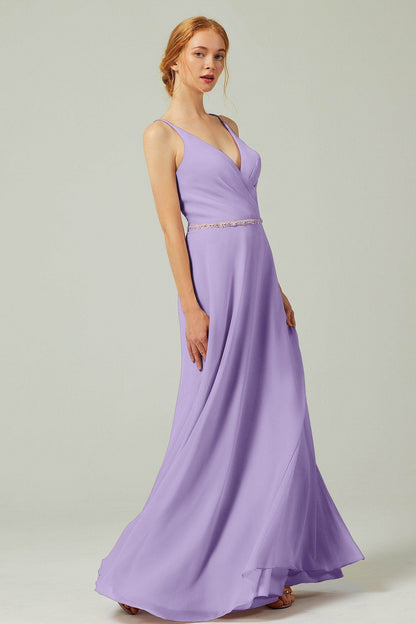 A-Line Floor Length Chiffon Bridesmaid Dress CB0303