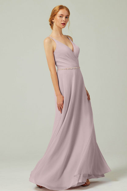 A-Line Floor Length Chiffon Bridesmaid Dress CB0303