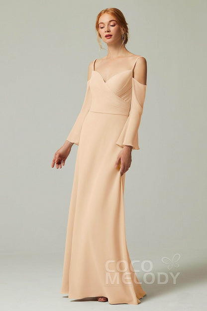 A-Line Floor Length Chiffon Bridesmaid Dress CB0307