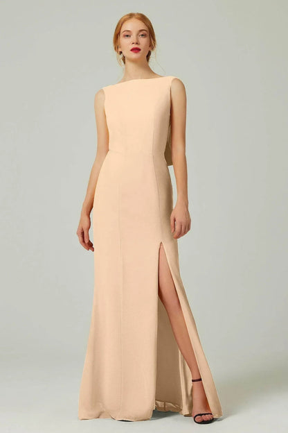 Sheath-Column Sweep-Brush Chiffon Bridesmaid Dress Formal Dresses CB0310PS