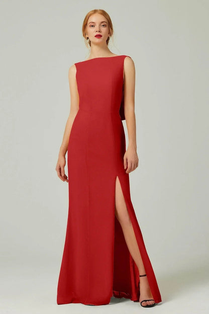 Sheath-Column Sweep-Brush Chiffon Bridesmaid Dress Formal Dresses CB0310