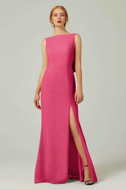 Sheath-Column Sweep-Brush Chiffon Bridesmaid Dress Formal Dresses CB0310