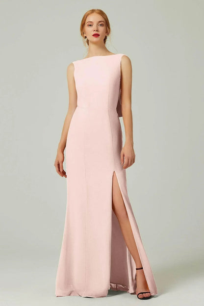 Sheath-Column Sweep-Brush Chiffon Bridesmaid Dress Formal Dresses CB0310PS