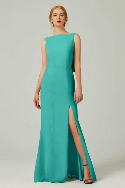 Sheath-Column Sweep-Brush Chiffon Bridesmaid Dress Formal Dresses CB0310
