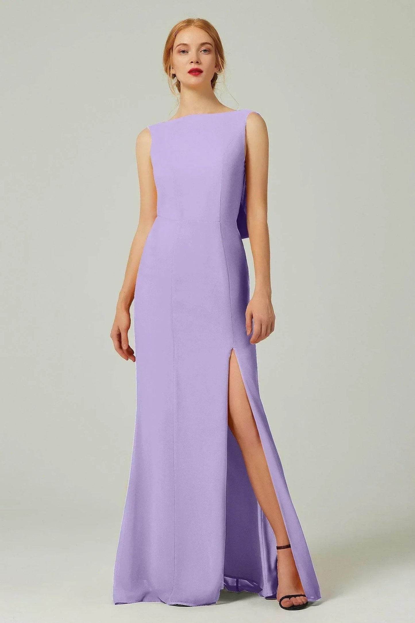 Sheath-Column Sweep-Brush Chiffon Bridesmaid Dress Formal Dresses CB0310