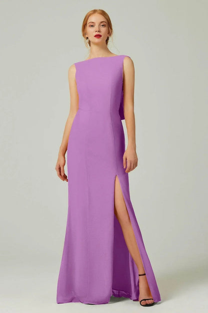 Sheath-Column Sweep-Brush Chiffon Bridesmaid Dress Formal Dresses CB0310