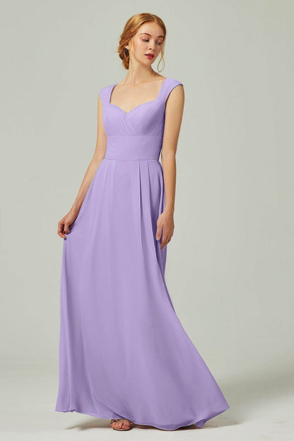 A-Line Floor Length Chiffon Bridesmaid Dress CB0315