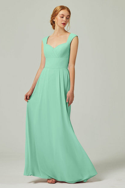 A-Line Floor Length Chiffon Bridesmaid Dress CB0315