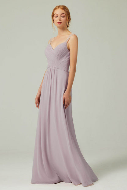 A-Line Floor Length Chiffon Bridesmaid Dress CB0316