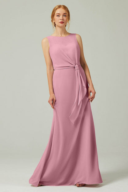 A-Line Floor Length Chiffon Bridesmaid Dress CB0317