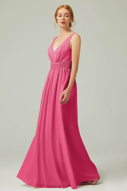 A-Line Floor Length Chiffon Bridesmaid Dress CB0318