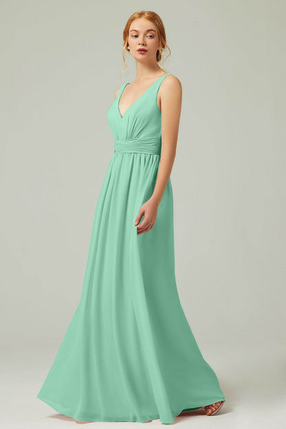 A-Line Floor Length Chiffon Bridesmaid Dress CB0318