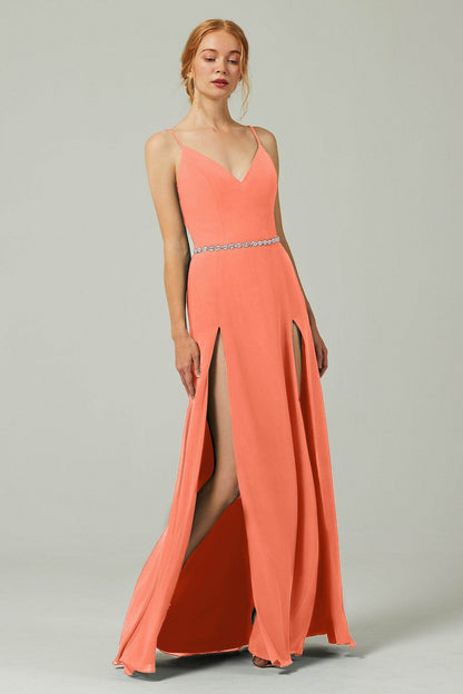 A-Line Floor Length Chiffon Bridesmaid Dress CB0321