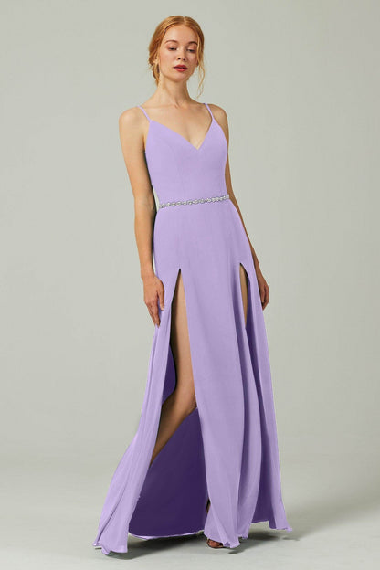 A-Line Floor Length Chiffon Bridesmaid Dress CB0321