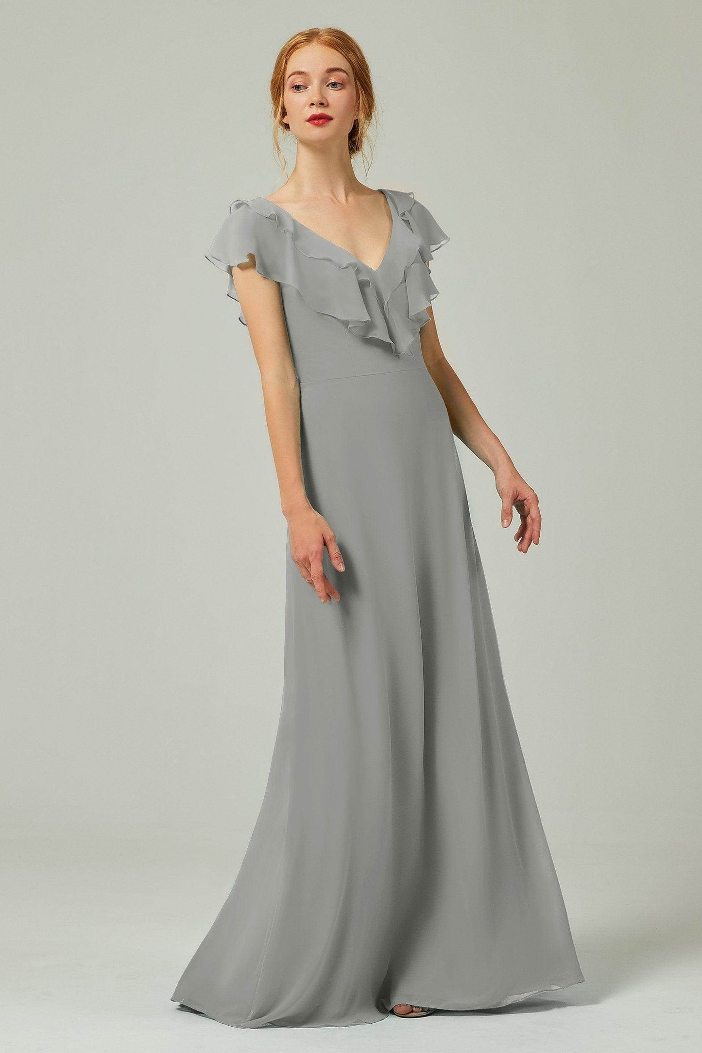 A-Line Floor Length Chiffon Bridesmaid Dress CB0323