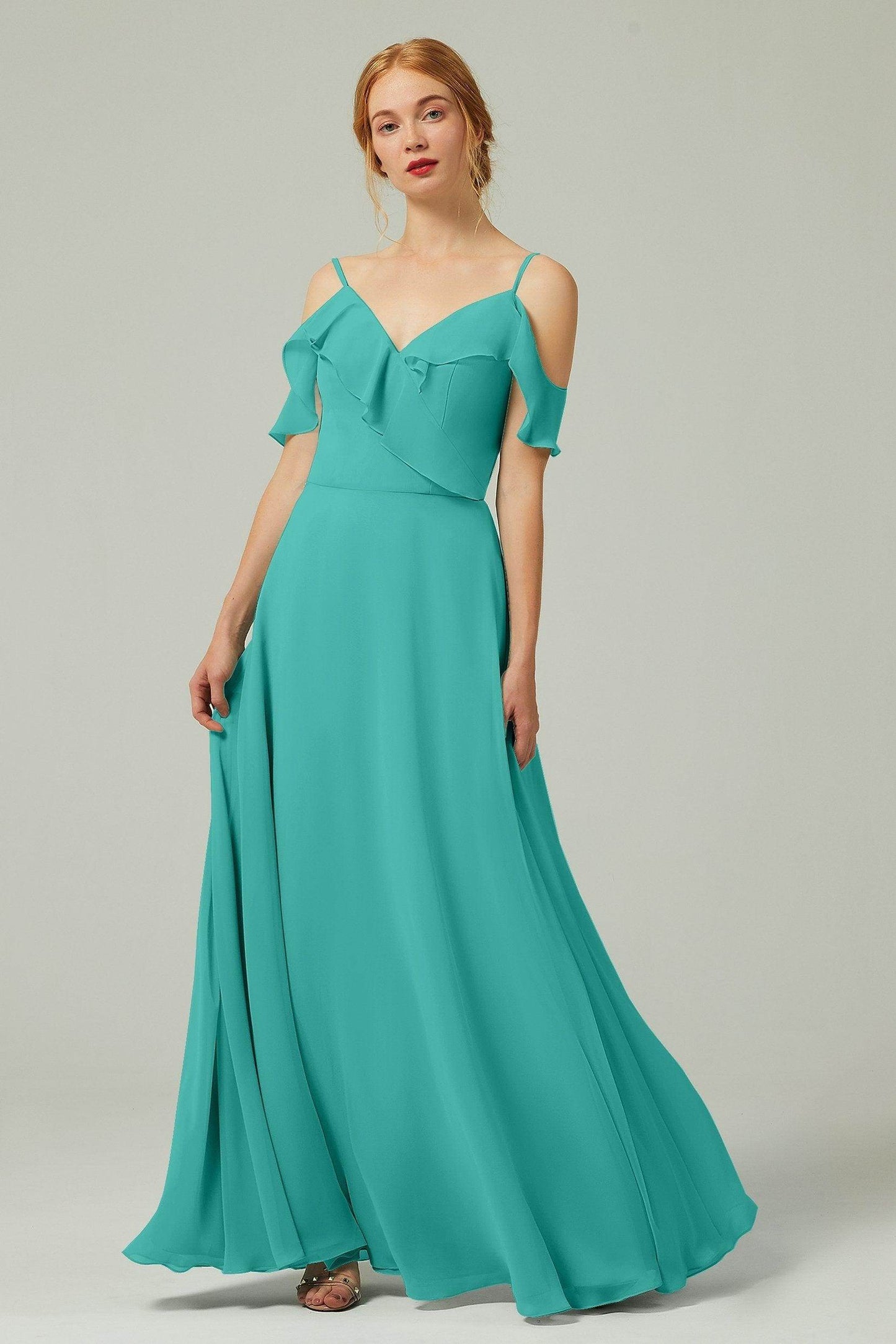 A-Line Floor Length Chiffon Bridesmaid Dress CB0326