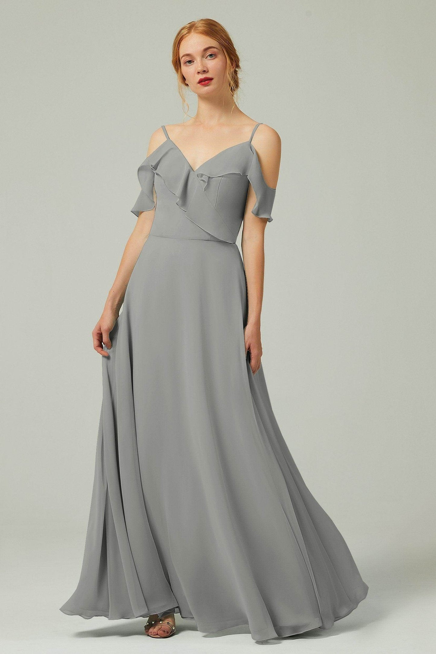 A-Line Floor Length Chiffon Bridesmaid Dress CB0326
