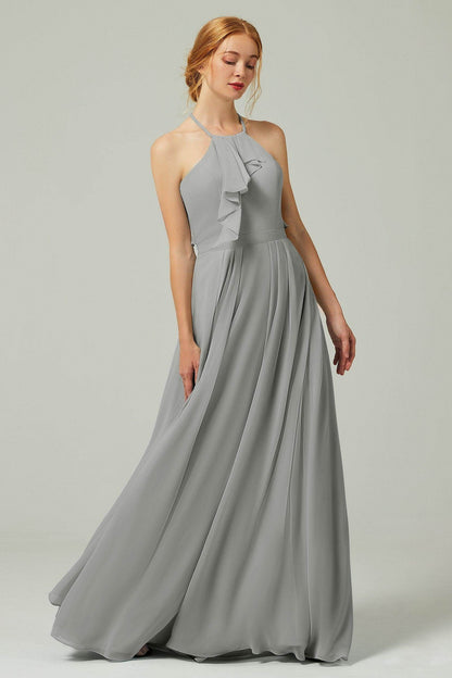 A-Line Floor Length Chiffon Bridesmaid Dress CB0328