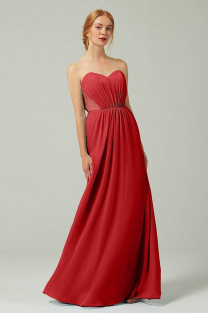 Sheath-Column Floor Length Chiffon Bridesmaid Dress CB0330