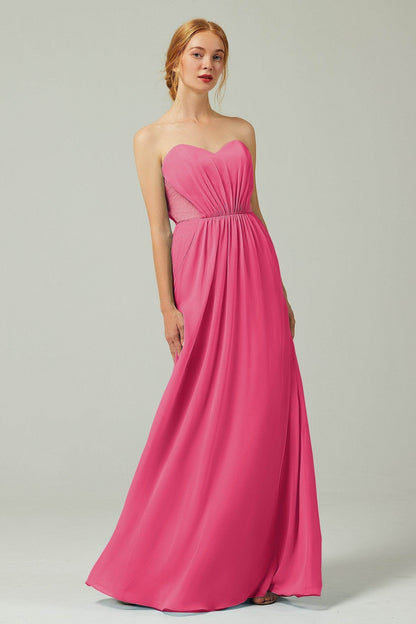 Sheath-Column Floor Length Chiffon Bridesmaid Dress CB0330