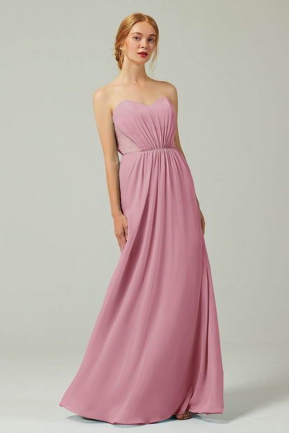 Sheath-Column Floor Length Chiffon Bridesmaid Dress CB0330