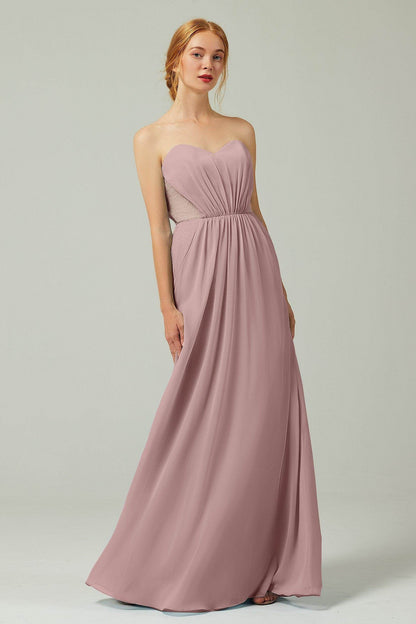 Sheath-Column Floor Length Chiffon Bridesmaid Dress CB0330
