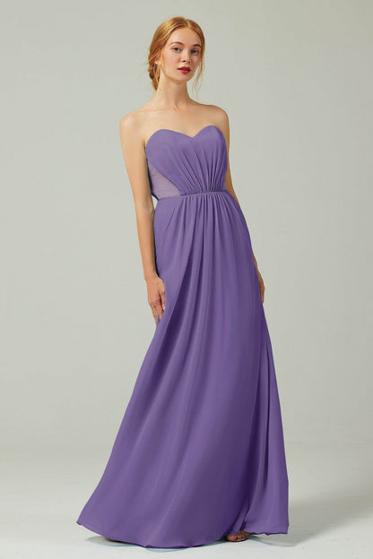 Sheath-Column Floor Length Chiffon Bridesmaid Dress CB0330