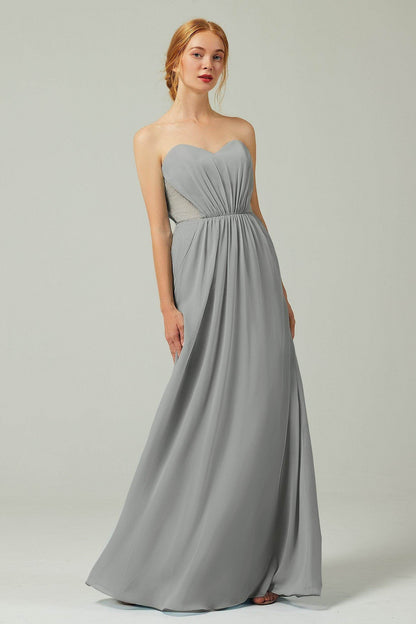 Sheath-Column Floor Length Chiffon Bridesmaid Dress CB0330