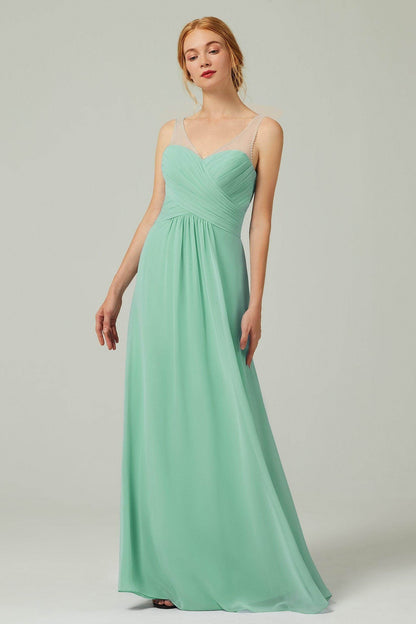 A-Line Floor Length Chiffon Bridesmaid Dress CB0331