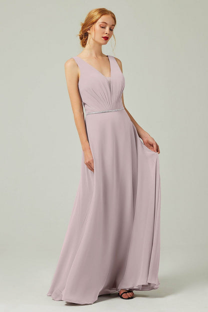 A-Line Floor Length Chiffon Bridesmaid Dress CB0332