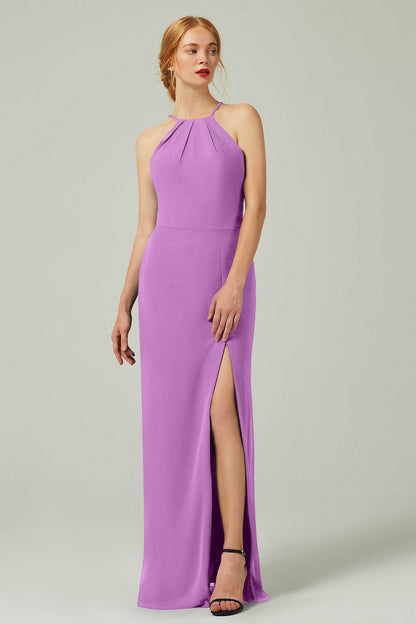Sheath-Column Floor Length Chiffon Bridesmaid Dress Formal Dresses CB0337