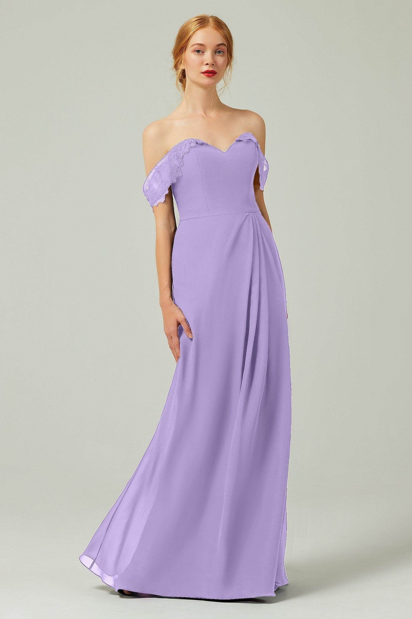 Sheath-Column Floor Length Chiffon Bridesmaid Dress Formal Dresses CB0338