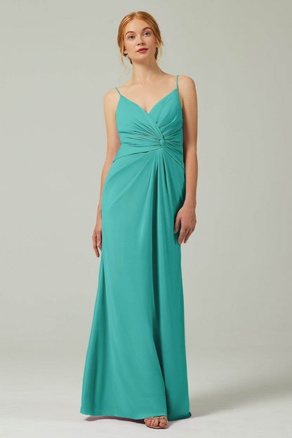 Sheath-Column Floor Length Chiffon Bridesmaid Dress CB0350
